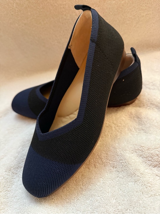 ZHILETAO Shoes - Ladies Navy & Black Knit Ballet Flats Classic bundle shoes for deeper discount